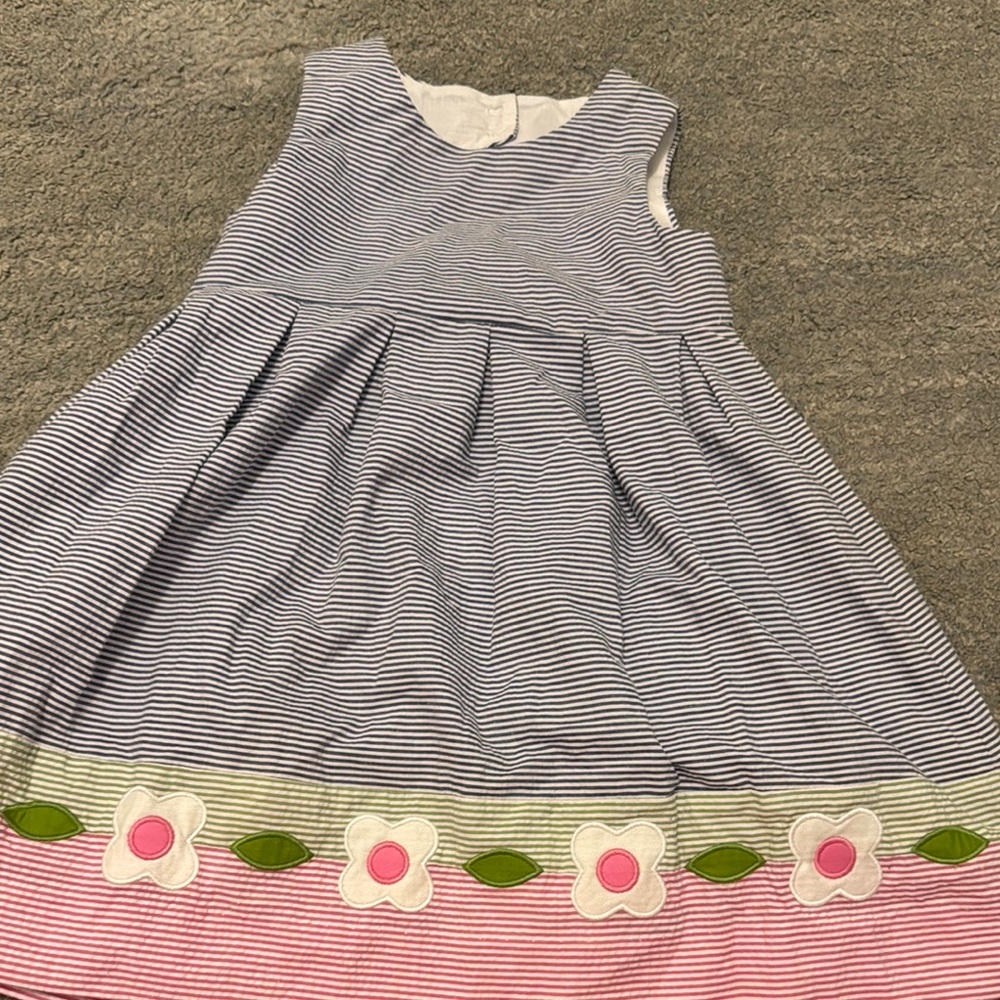 Florence Eiseman White and Gray Sleeveless A-Line Dress